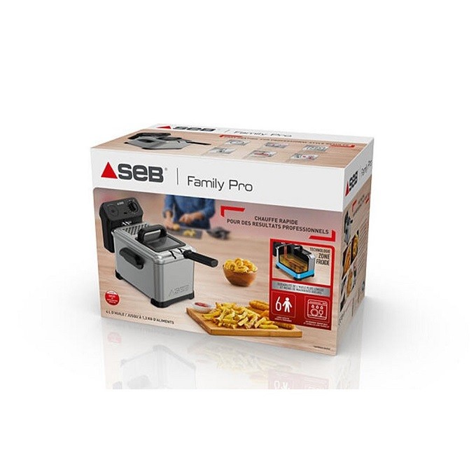 Friteuse 4L 2400W Inox/Noir Tefal FR507D10 - Puissante Et Efficace