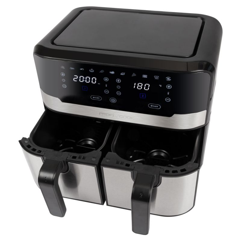 ProfiCook Friteuse à Air Chaud Double Compartiment 8L (2x4L) - 2200W Écran Couleur PC FR 1287 H