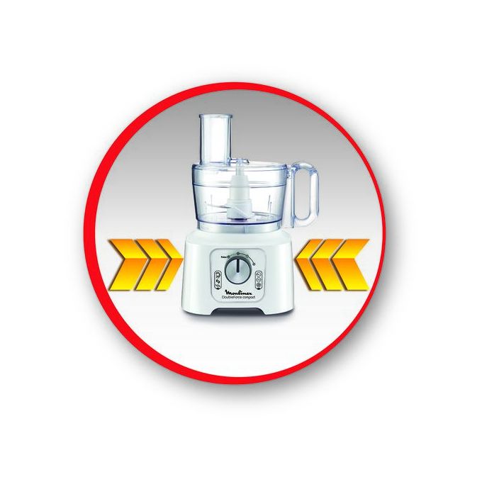 Robot Mixeur Multifonctions Double Force Compact - Fp544110 - Blanc/Silver  - Prix en Algérie