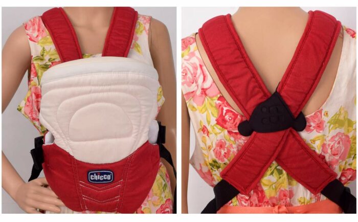 Chicco Porte bébé avec cache tête Biege/Rouge – Image 3
