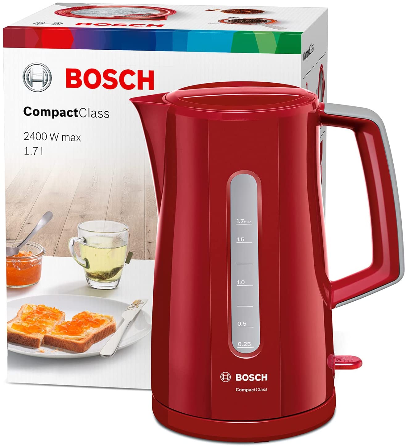 BOSCH Bouilloire TWK 7804 Rouge pas cher 