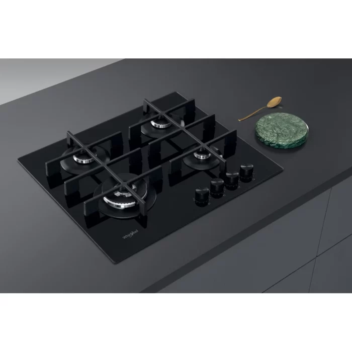 Gazinière Whirlpool: gaz 4 feux - GOWL 628/NB – Image 4