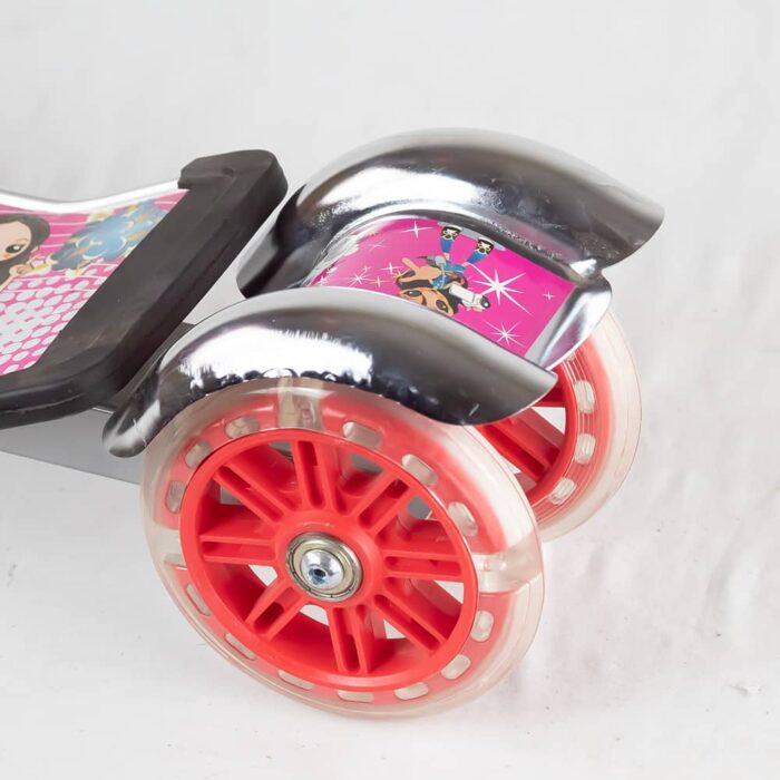 Trottinette avec roues clignotante  Amortisseur Rouge 3 roues – Image 2