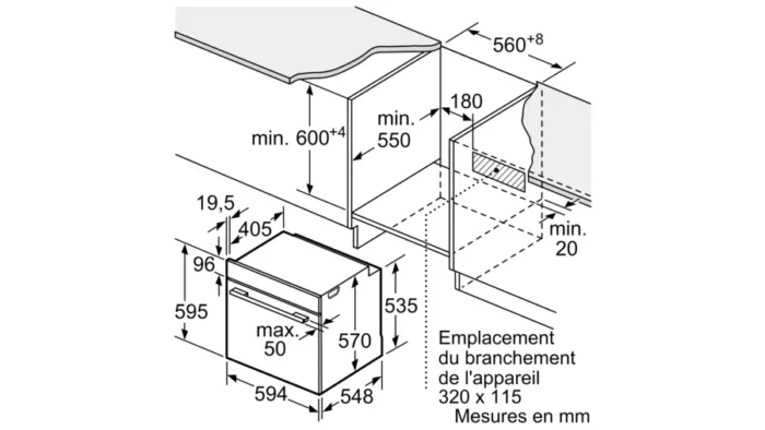 Bosch Four encastrable Série 4 -60x60cm HBA573BA0 – Image 7