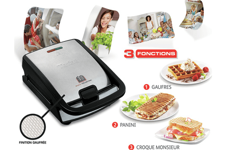 Croque-gaufre-panini TEFAL SW857D12 Snack Collection - Appareil à croque -  Gaufre BUT