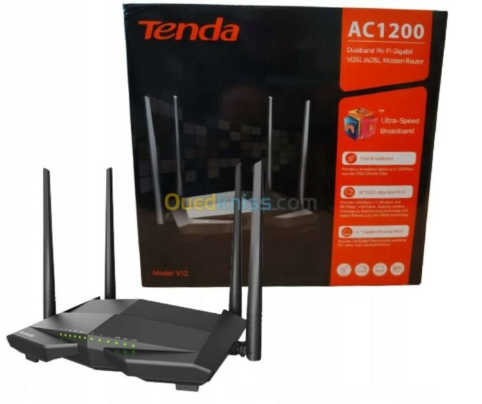 Tenda Modem Router V12 AC1200 Dual Band Wireless VDSL2/ADSL2 – Image 7