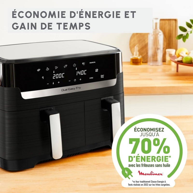 Moulinex Friteuse sans huile, Capacité 8,3 Air Fryer, Application dédiée,  Easy Fry Dual - Alger Algeria