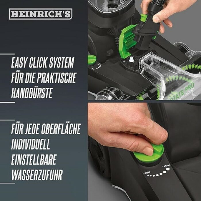 HEINRICHS nettoyeur de tapis, 2-in-1 nettoyant pour tapis et tissus d'ameublement 800W HTR 8848 – Image 4