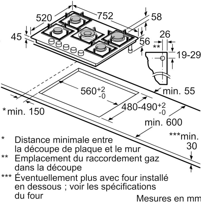 Bosch plaque de cuisson serie 6 gaz ppq7a6820 – Image 6